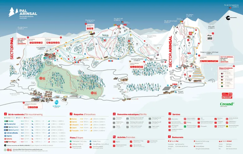 Mapa Pal Arinsal hivern
