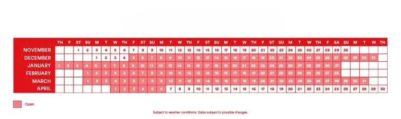 Calendario Temporada Pal Arinsal 