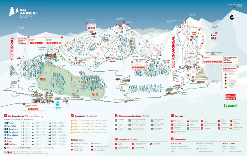 Mapa Pal Arinsal hivern